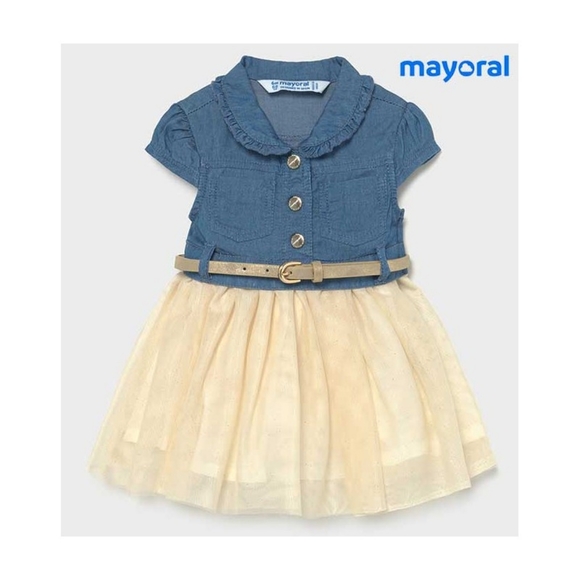 Baby girl 12month Tulle and Jean dress - Picture 2 of 6